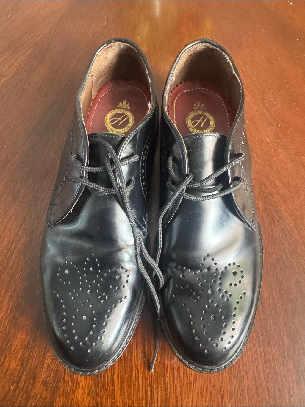 Traditional Grade Men's Black Leather Derby Oxfords Size 39